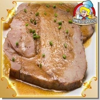 Lee el articulo completo Menu de comida Catering Service - 07 - Filet de Cerdo relleno con tocineta y espinacas en Salsa Agridulce
