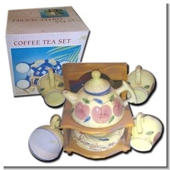 Read full article 10-PIECE PORCELAIN TEA OR COFFEE SET WITH WOODEN STAND