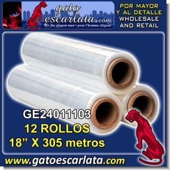 Lee el articulo completo ROLLO DE PLASTICO PARA PALETIZAR DE 18 PULGADAS DE ANCHO (305 METROS APROXIMADAMENTE) - DOCENA AL POR MAYOR