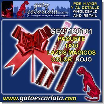 Lee el articulo completo LAZO DE REGALO EN FLOR MAGICO DE JALAR - COLOR ROJO - TALLA 30 - PAQUETE DE 10 PIEZAS