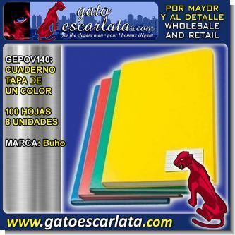 Lee el articulo completo CUADERNO TAPA DE UN COLOR 100 HOJAS - 8 UNIDADES