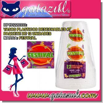Lee el articulo completo VASOS PLASTICOS DESECHABLES 7 MARCA FESTIVAL PAQUETE DE 12 UNIDADES