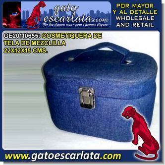 Lee el articulo completo COSMETIQUERA DE TELA DE MEZCLILLA 22X12X15 CENTIMETROS