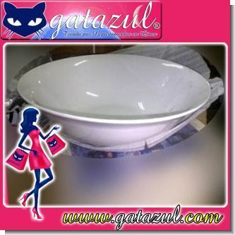 Lee el articulo completo TAZON DE PORCELANA BLANCO 18X10 CENTIMETROS